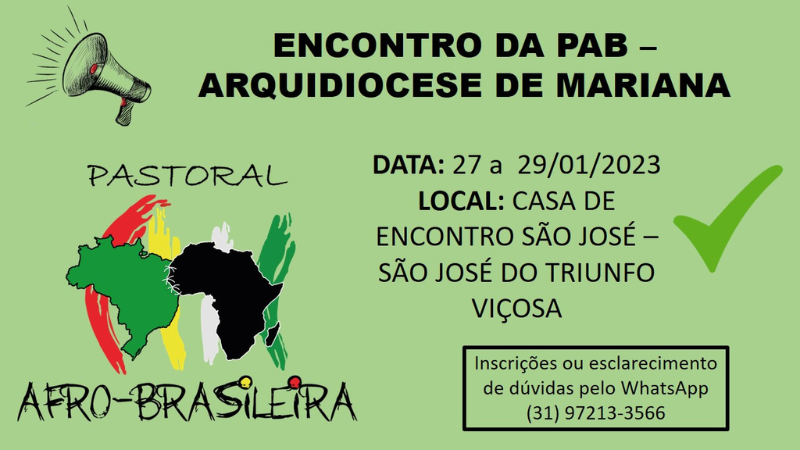 Encontro Da Pastoral Afro Brasileira Come A Na Pr Xima Sexta Feira